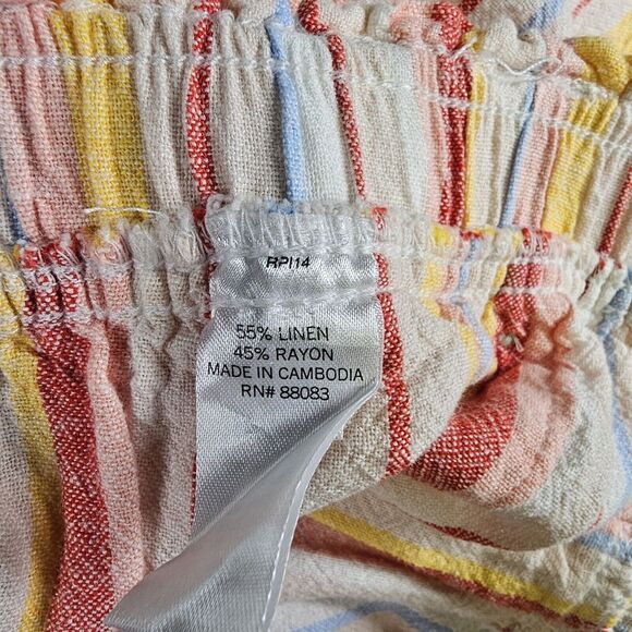 SO Striped Capri Elastic Waistband Front And Back Pockets Pants. Size Large - Picture 8 of 9